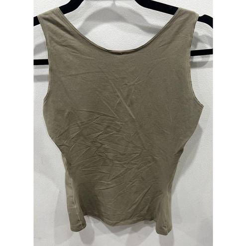 Spanx  Olive Green Scoop Neck Smoothing Tank Top Womens Size Large