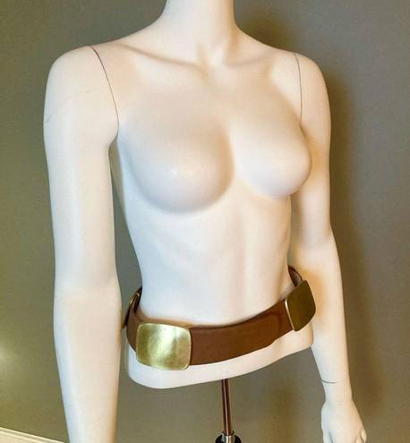 Donna Karan  belt brown leather metal hardware western size small