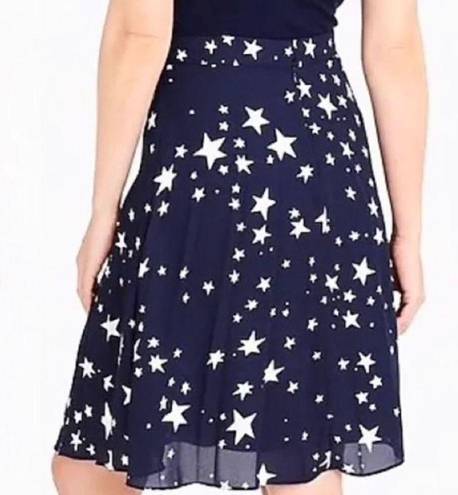 J.Crew  Stars Pleated Chiffon Skirt (Navy/White) - 0