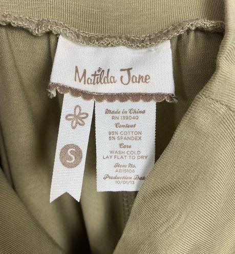 Matilda Jane  Olive Green Big Ruffle Bottom Pants Sz.S