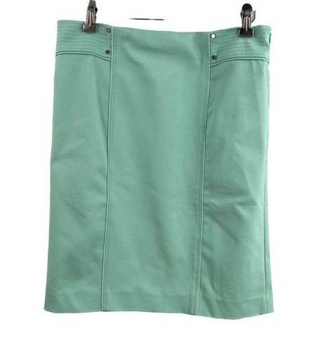 Catherine Malandrino  Mint Green Side Zip A-Line Pencil Skirt Size 4 New