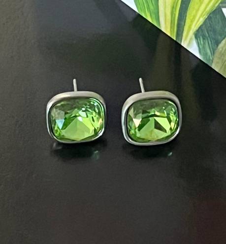 Swavorski Swarovski Elements 5 Carat Peridot Hypoallergenic Stud Earrings 