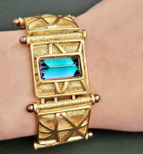 Givenchy Couture Crystal & Matte Gold Link Bracelet