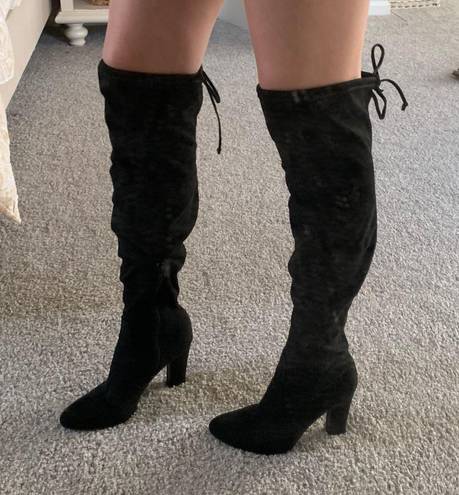 Unisa Knee High Black High Heels Boots