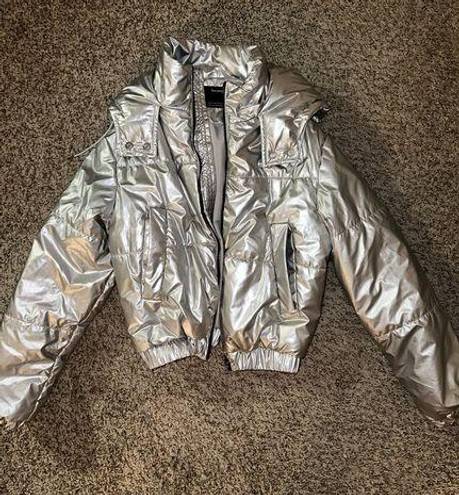 Bershka silver puffer jacket