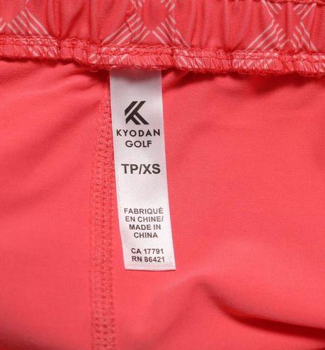 Kyodan  Geo Print Golf Tennis Skort Coral Pink & White Shorts Ball Pocket Size XS