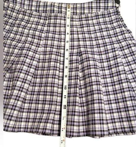 Full Tilt Lavender Plaid Pleated Mini Skirt Size S