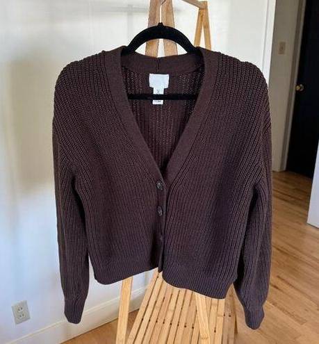 H&M  Brown Knit Cardigan sz S