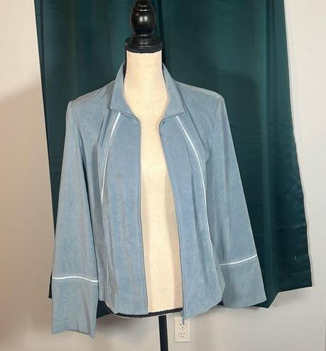 Norton Mcnaughton  Women's Blue Suede Feel Zip Up Long Sleeve Sports Jacket 8