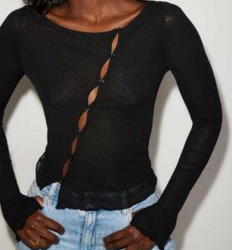 Dynamite  long sleeve asymmetrical key hole top