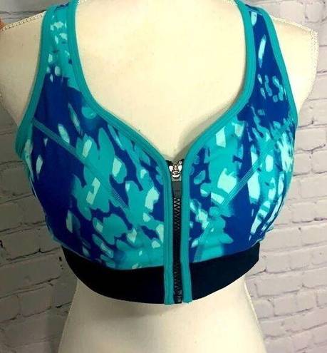 Zella  Teal and Blue Racerback Exercise Bra Size L