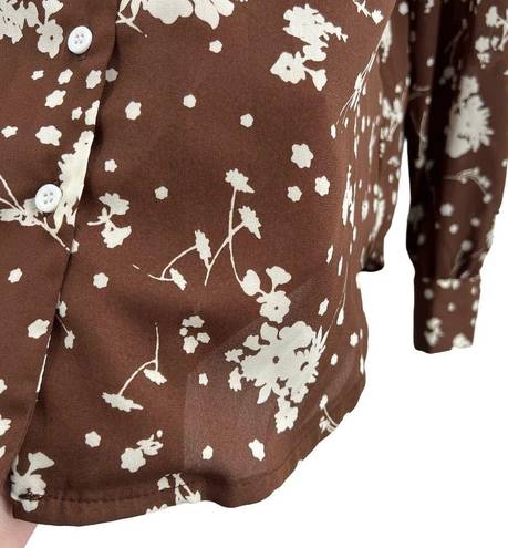 Bohme  Brown Floral Lightweight Blouse Small