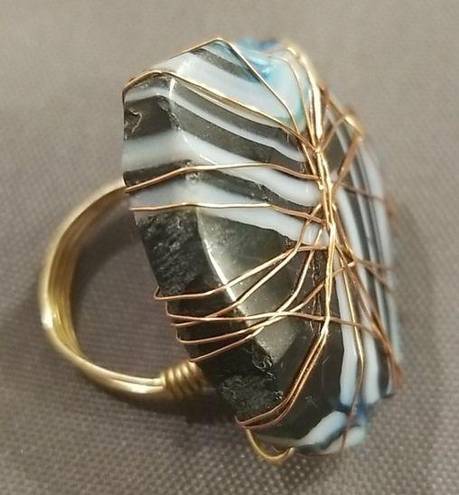 Vanessa Mooney 💕💕 Brazilian Agate Wire Wrap Ring