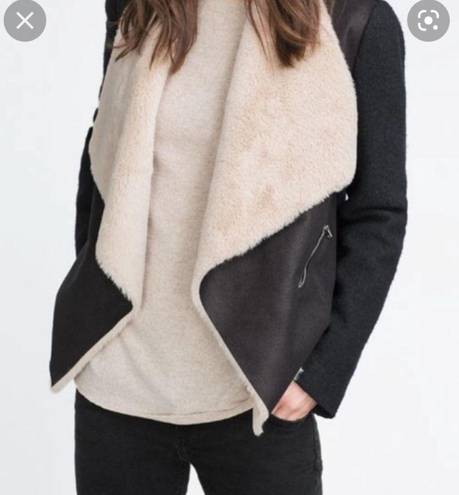 ZARA sheepskin black jacket