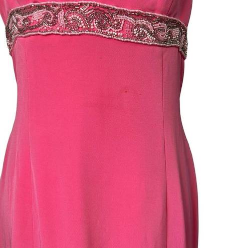 Oleg Cassini Women’s Vintage  Black Tie Neiman Marcus pink beaded dress size 10