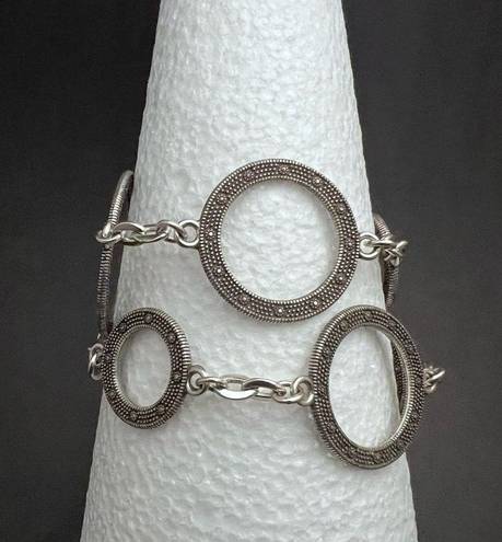 Brighton  Silver Chunky Circle Layer Multi Bracelet Toggle Statement Gift Heart