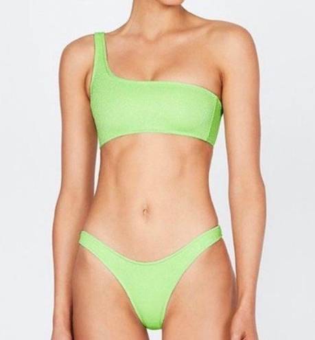 Triangl One Shoulder Bikini Melrose Green Sparkle