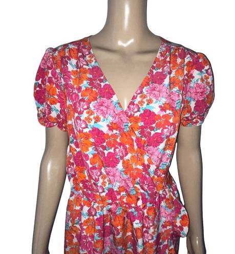 Sandy & Sid  floral short sleeve wrap dress