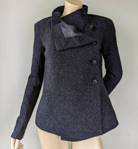 Elizabeth and James  Womens Wool Speckled Victor Blazer Jacket Asymmetrical Gray 6