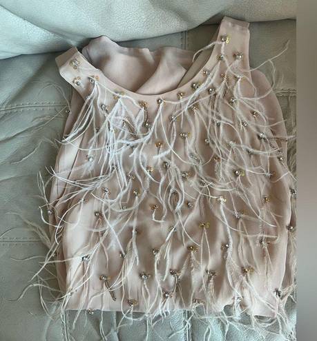 Elliatt  Happening Dress in Blush Feathers