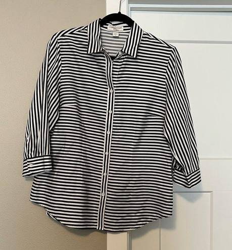 Coldwater Creek Black and White Striped Blouse