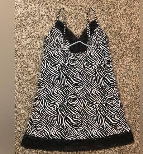 Frederick's of Hollywood  vintage zebra print lace mini slip dress