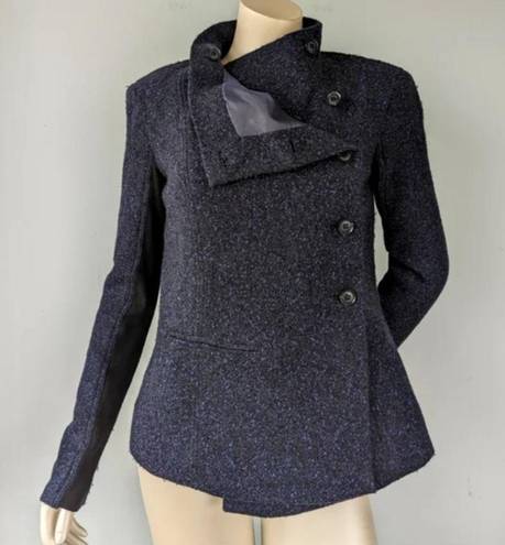 Elizabeth and James  Womens Wool Speckled Victor Blazer Jacket Asymmetrical Gray 6