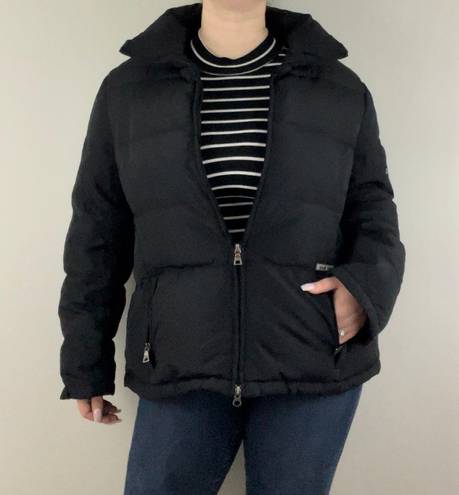 Guess Vintage Y2K Black Mock Neck Zip Up Down Puffer Winter Jacket