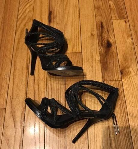 L.A.M.B. Gwen Stefani Rope Woven Sandals Rave Stilettos Pumps Sz 6