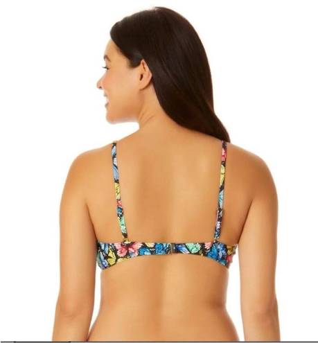 No Bo  Bikini Top size medium 7-9 Butterfly Knot adjustable straps v-neck soft