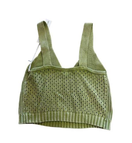 Young Fabulous and Broke  Green Knit Crop Tank Top Size M NEW