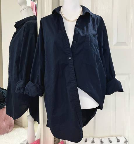 Banana Republic Navy Oversized Cotton Shirt