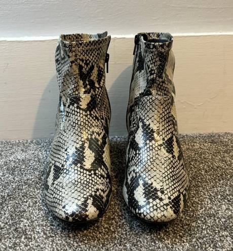 Snakeskin Booties Size 8