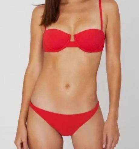 ONIA NWT  - Ashley Ribbed Bikini Bottom - Red Rock