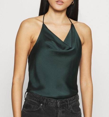 Abercrombie & Fitch Satin Cowlneck T-Strap Back Bodysuit