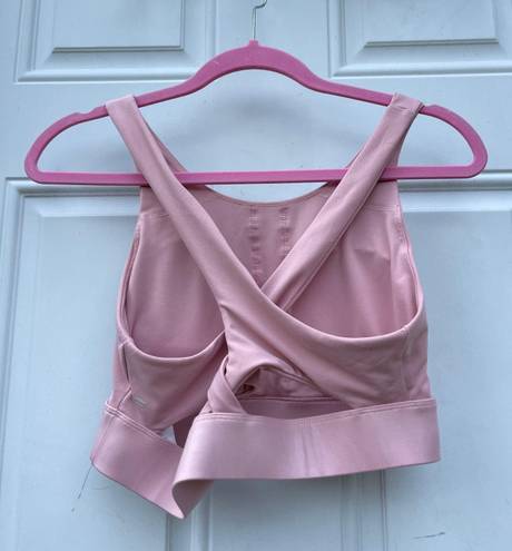 Fabletics Ella High Impact Strappy Padded racerback pink sports bra Size Large