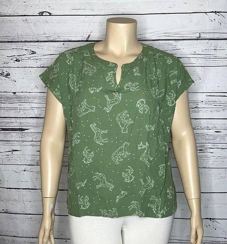 Style & Co  Plus NWT Size 2X Animal Constellation Print Split V-Neck Blouse Top