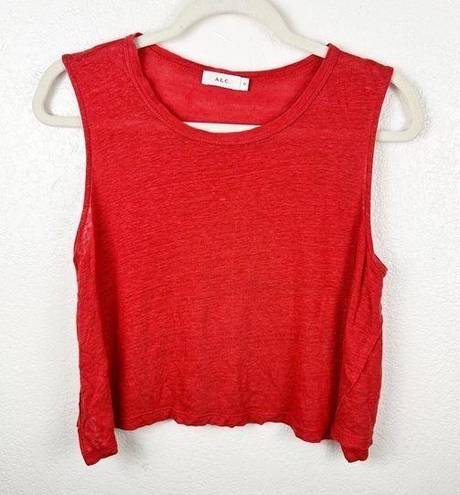 ALC Frank A.L.C. Red 100% Linen Tank Top Red Size XS