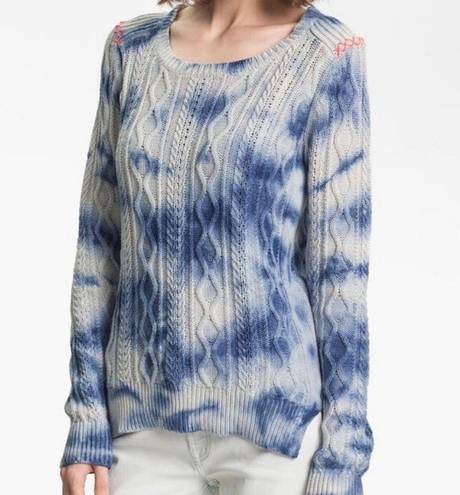 Maison Scotch New Friends Blue Tie Dye Cable Knit Sweater Size 4