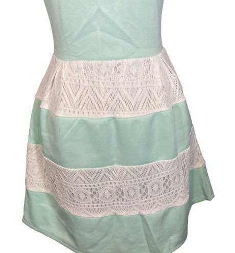 Day & Night  Baby Blue & White Lace Applique Sleeveless Sheath Dress Women Sz M