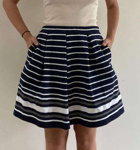 Max Studio Dark Navy Mini Skirt Stripes Size Small