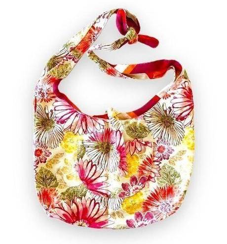 Krass&co Three Sisters  Reversible Sling Tote Floral Chevron Bright Colorful Bag Boho