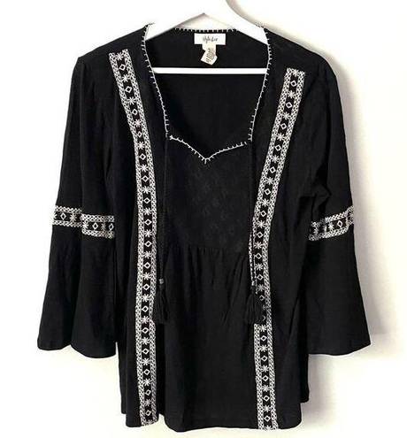 Style & Co  boho bell sleeve tassel black small