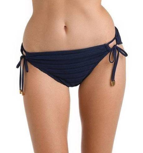 La Blanca  Side Tie Hipster Swim Bottom Indigo, Gold Card Ends, B80, Size 12, $20