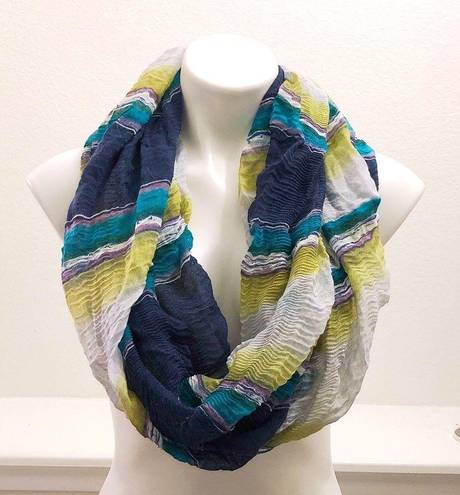 Big Buddha  Crinkled Infinity Scarf Multicolored