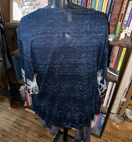 Pilcro and the Letterpress Pilcro Anthropologie blue boho flowy blouse