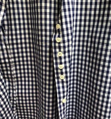 Tuckernuck  THE SHIRT BY ROCHELLE BEHRENS Navy Gingham Long Sleeve Icon Shirt L