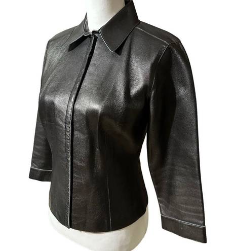 Cache  100% Leather Jacket Lighterweight Lined Sz 4