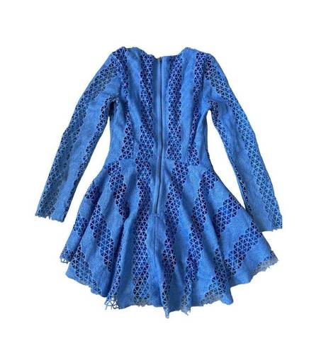 Dance & Marvel  Blue Long Sleeve Skater Dress Size Small