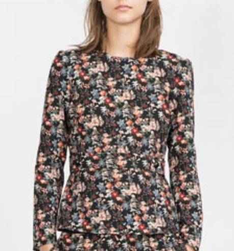 ZARA  Floral Peplum Top 